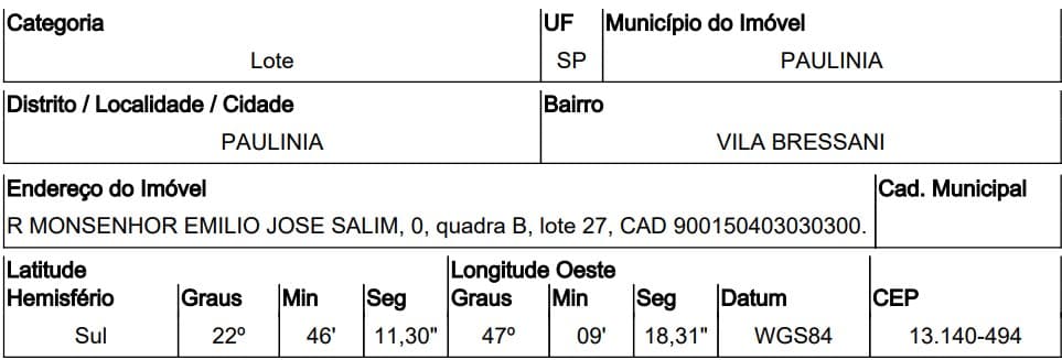 LOTEAMENTO VILA BRESSANI