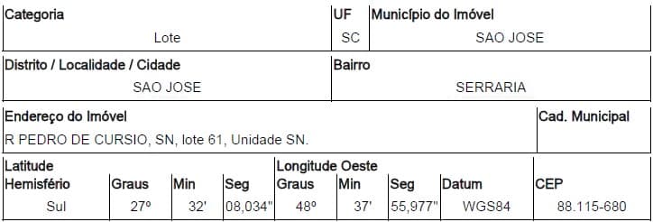 SAO JOSE - SERRARIA